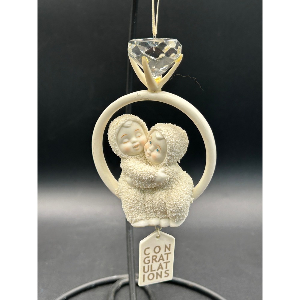 Department 56 Snowbabies Congratulations Engagement Ring Ornament White Bisque
